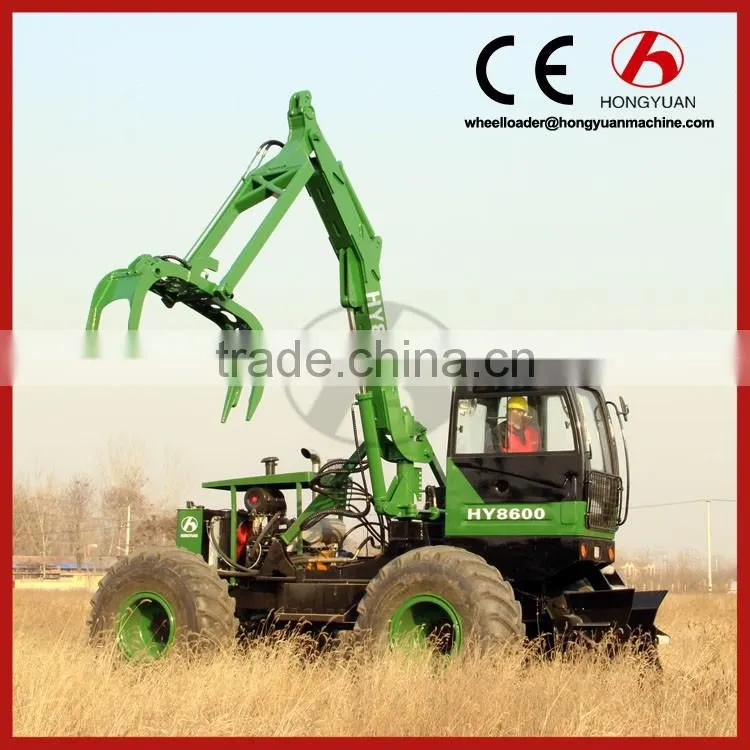 HY8600 high capacity 1t 4 wheel drive sugarcane loader/wheel drive