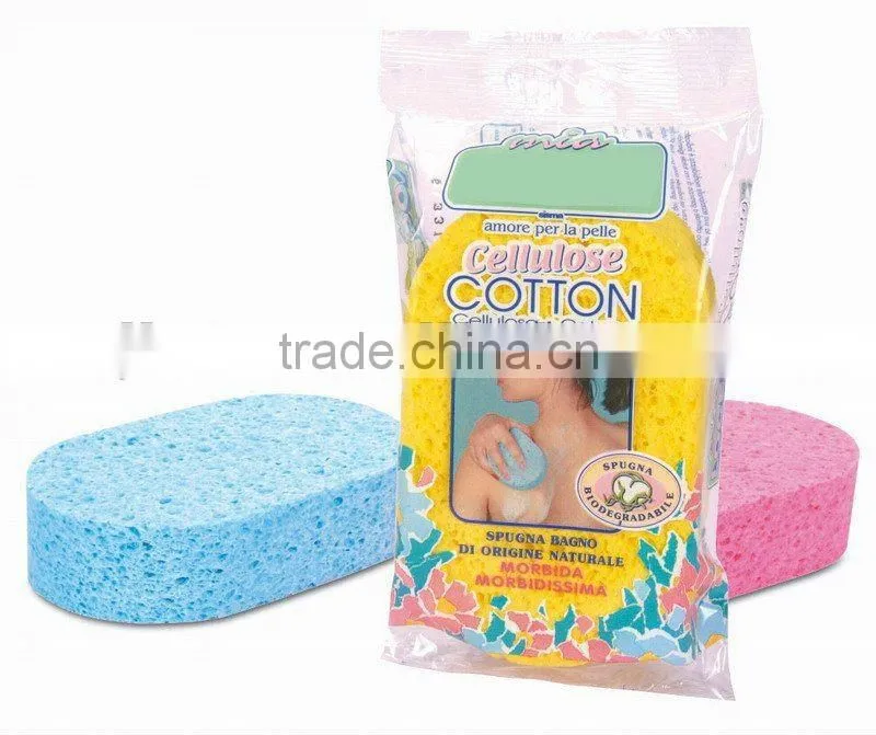 oval shaped cellulose face puff
