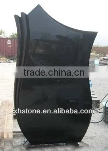 Russian Black Polished Memorial Tombstone
