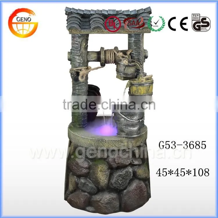 Stone imitation furui style garden decoration polyresin crafts water fountian