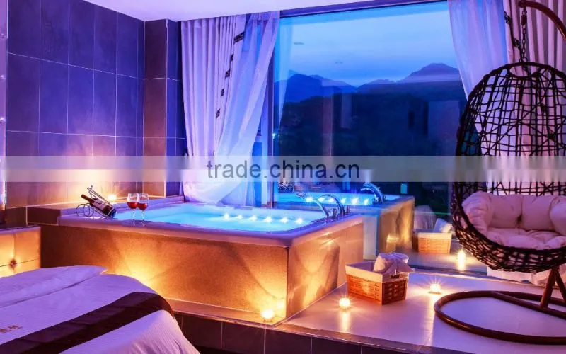 Wholesale china factory Simple small acrylic bath tub with PU pillow