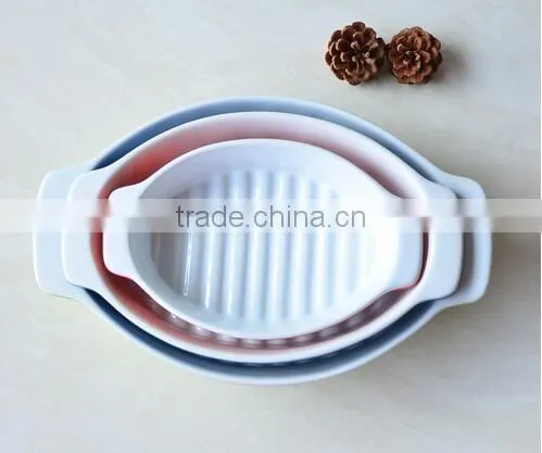 7''/9''/11'' Fish shape bakeware ceramic fish bakeware noodle ceramic tray fish shape bakeware set