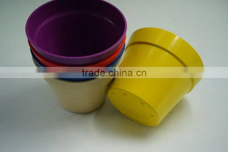 eco bamboo fibre garden flower pot planter Various color