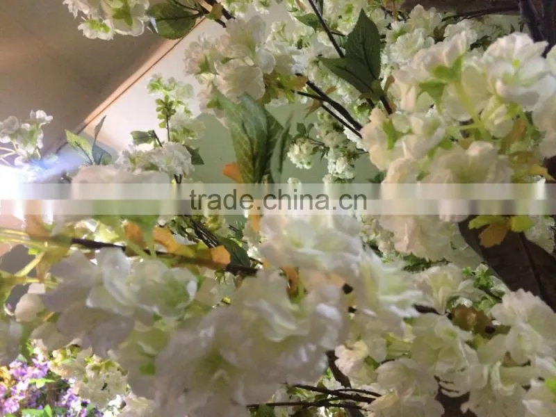 Artificial cherry blossom tree with silk flower and fiberglass trunk in factory price