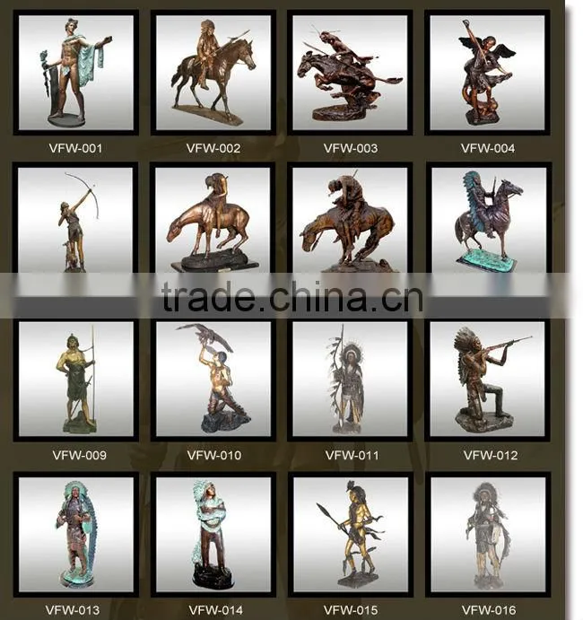 high quality bronze soldier and horse statue