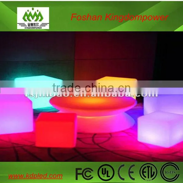 Modern furniture plastic RGB led glow seat