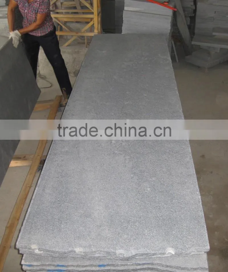 China Padang dark seame black G654 granite flamed and brushed small slabs