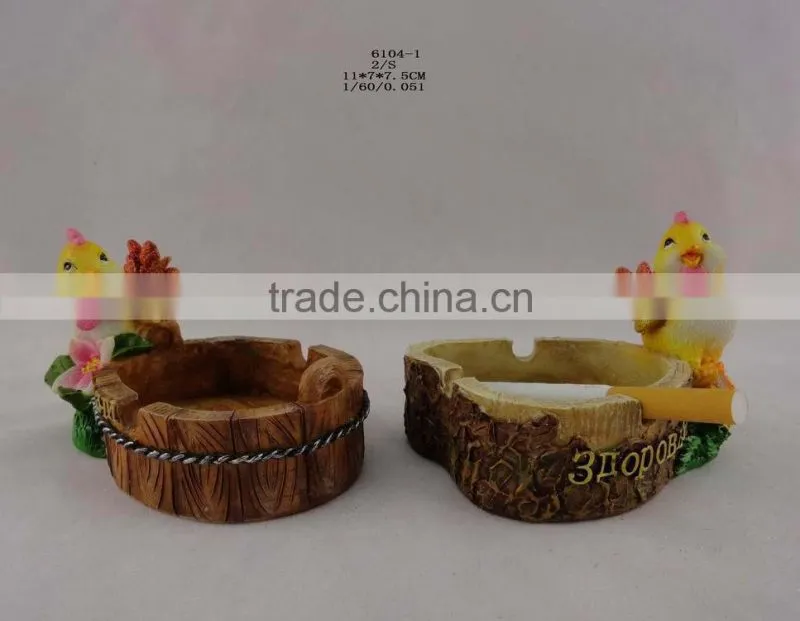 2017 zodiac resin ashtray with chicken design