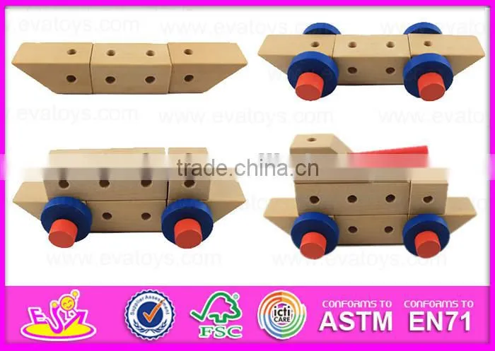 2015 Wooden Nut Screw Wooden Combination Toy,Children toys Screw nut combination,Good quality hand made wooden screw toy W03C014