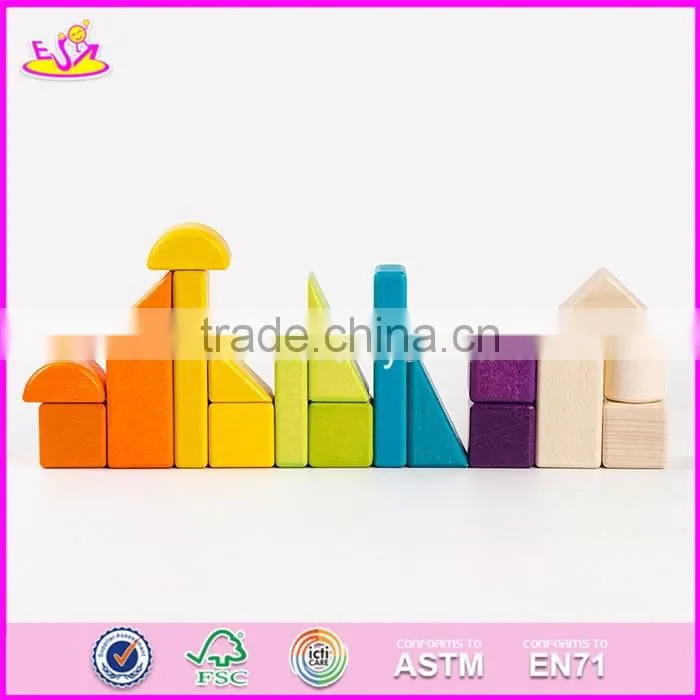 2017 New design best construction natural wooden building toys for children W13A132