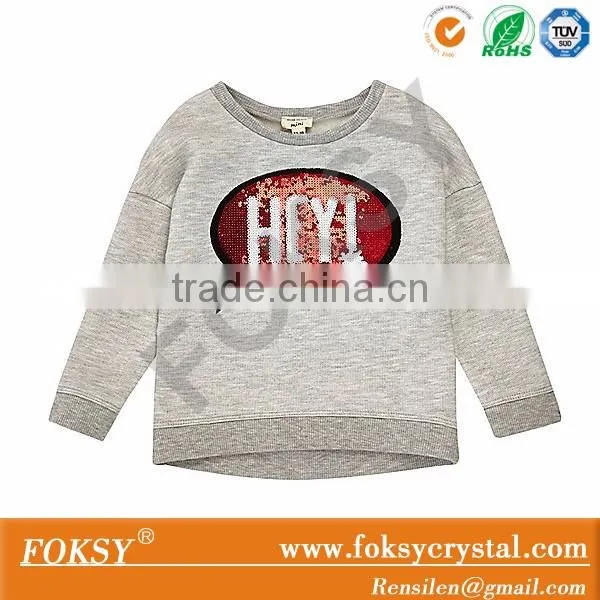 Hey letter iron on sequin patch applique for clothes