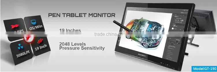 HUION GT-190 19 inch Graphic Design tablet pen drawing animation monitor