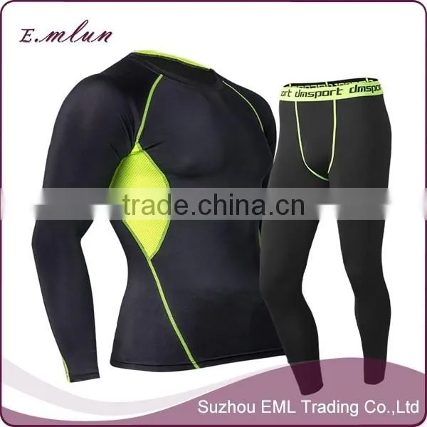 New products sports suit with long sleeves thin fitness compression men sportswear sets