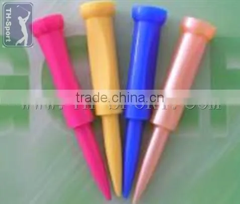 stepped plastic golf tees with many sizes