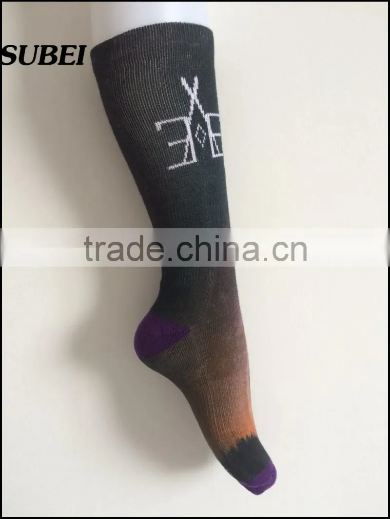Crew design fuzzy cushion galaxy sublimation print unisex fashion boot skateboard sock