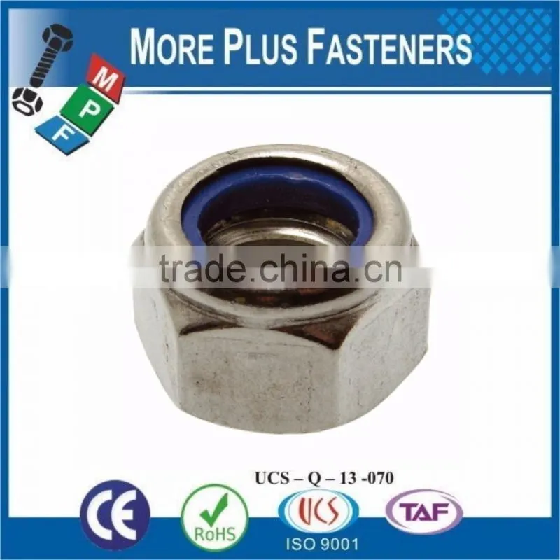 Made in Taiwan Prevailing Torque Type Hexagon Nut Plastic Insert DIN 985