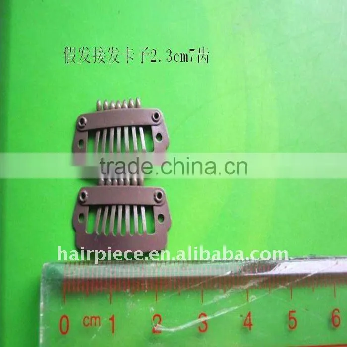 korean hair extension snap clips, 9 teeth toupee clips,wig clips comb
