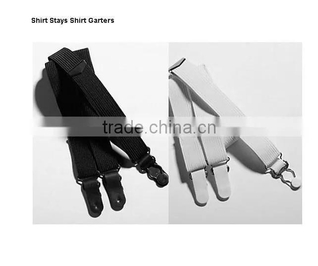 Straight,Stirrup,Y Style Shirt Stays Shirt Holders with Locking Clamps- Black 4pack
