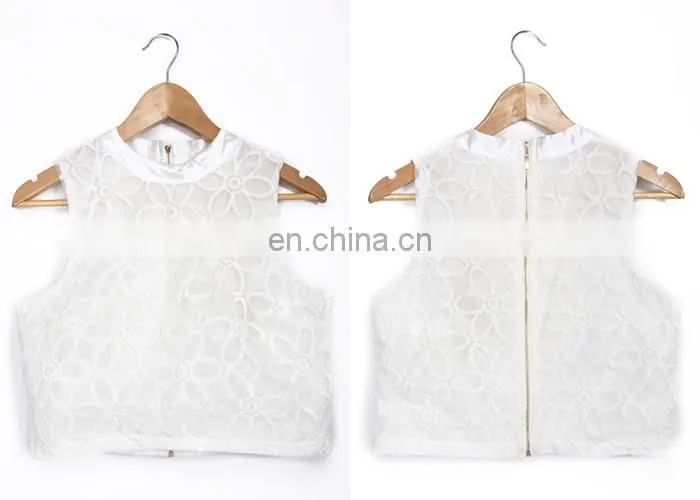 glass fiber fabric sleeveless white skirt two piece clothing