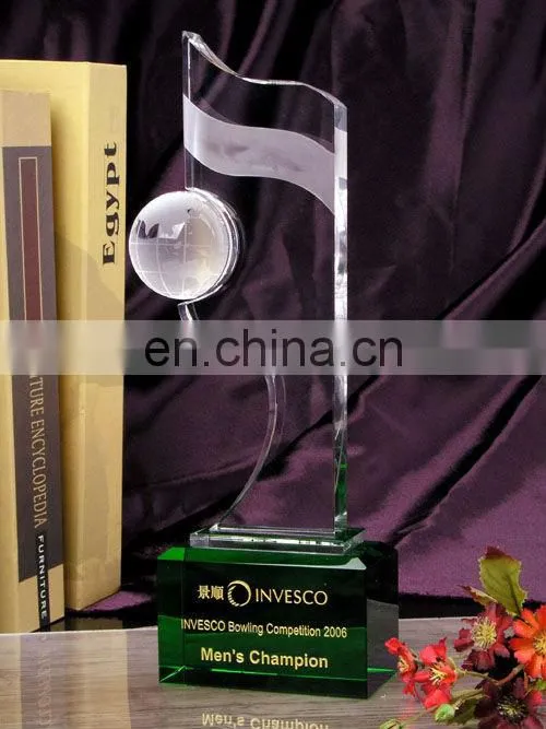 crystal football trophy cup