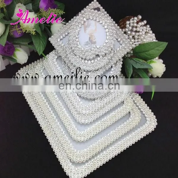 A000 9 Piece Metal Pearl Home Decor Family Photo Frame Set
