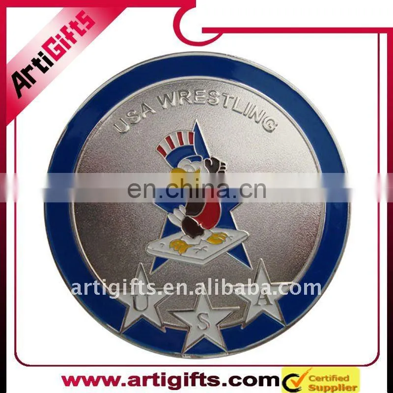 round souvenir metal silver coin