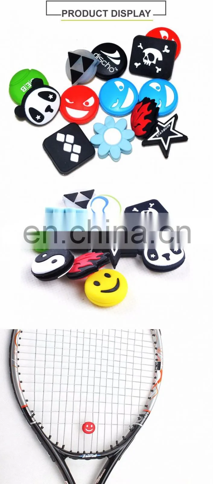 Rubber Vibration Dampening Silicone Custom Logo Tennis Racket Dampeners