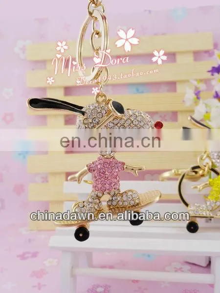 Fashion cute snoopy crystal diamond keychain CD-KD003