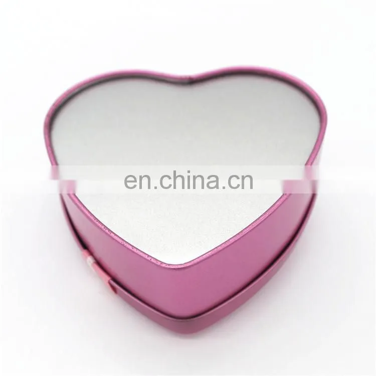 Pink or other custom colored heart shape wedding favor candy tin box