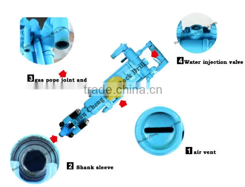 Powerful hammer rock drill YT27