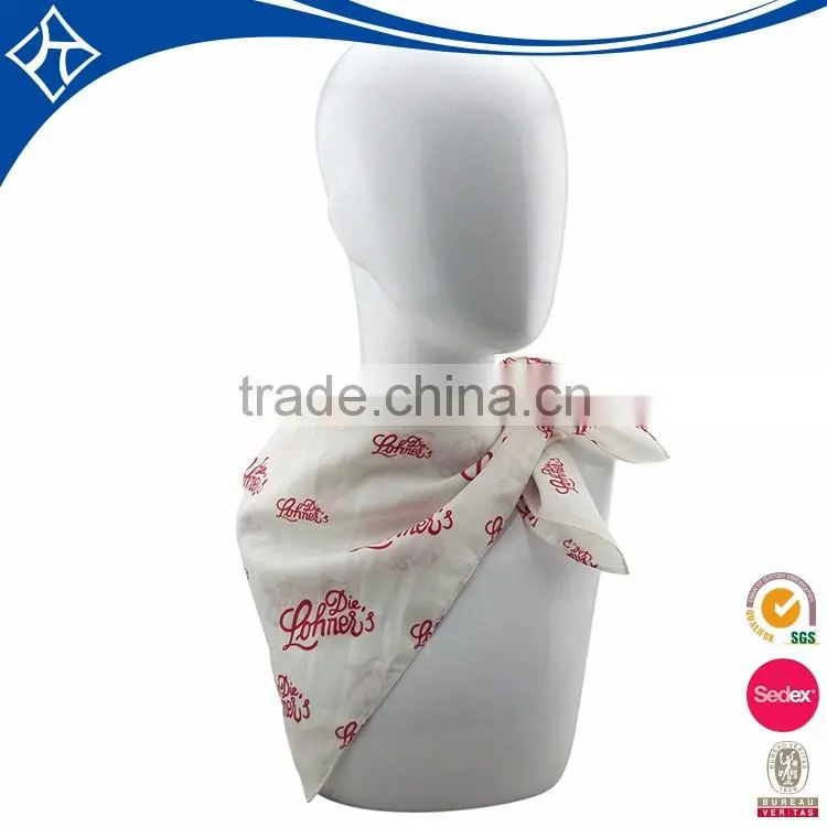2016 hot sale white square polyester silk scarf