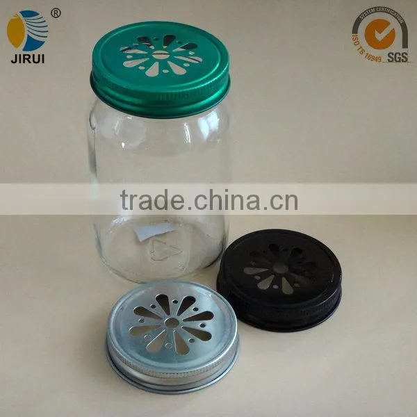 70mm black daisy cut style metal lug cap for manson jar