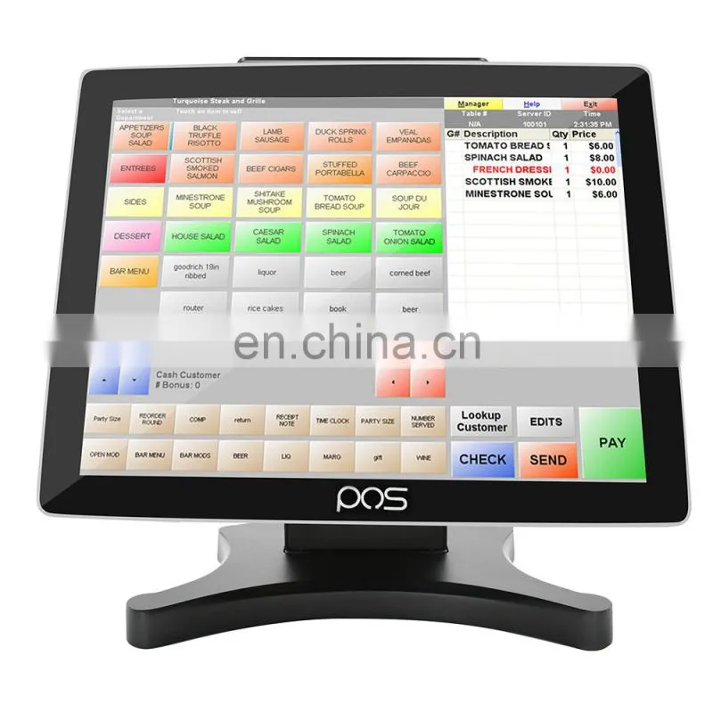 Touch Screen Pos System Cash Register Terminal Machine Dual Screen All In One i5 VFD Customer Display