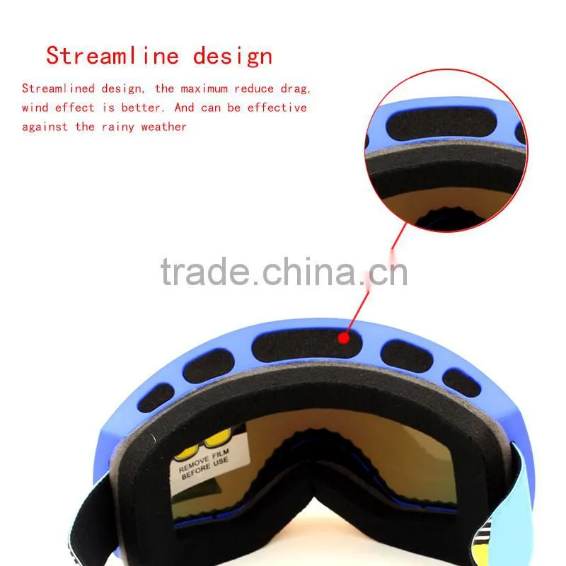 Hot new fashion high impact resistace dual spherical lens polarized ski snowboarding goggles
