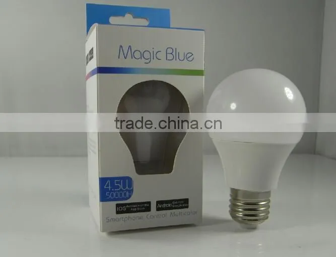 Smart bluetooth LED bulb with android and ios App, supporting timing switch, dancing light with disco, colorpix from camera