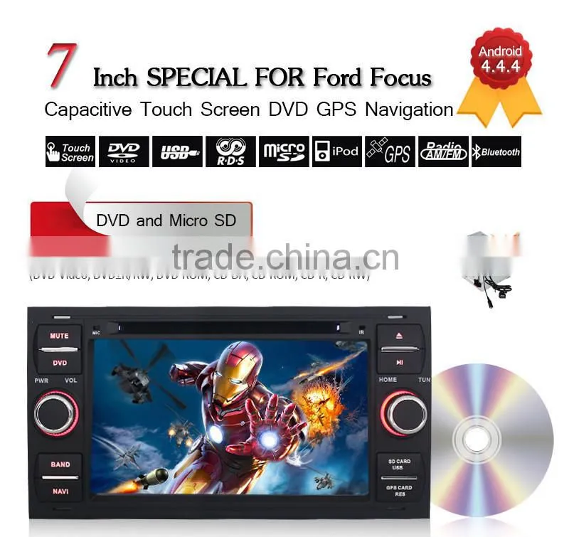Double Din Android 4.4.4 Car Radio DVD Player for Ford Focus 2005 Car GPS Audio,WIFI, 3G,Bluetooth,RDS,SWC,1080P Video Playback