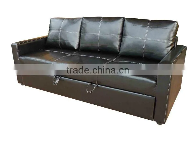 Modern Black Leather Sofa Bed