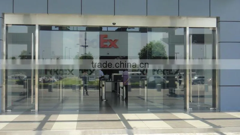 Commercial glass automatic sliding door mechanism