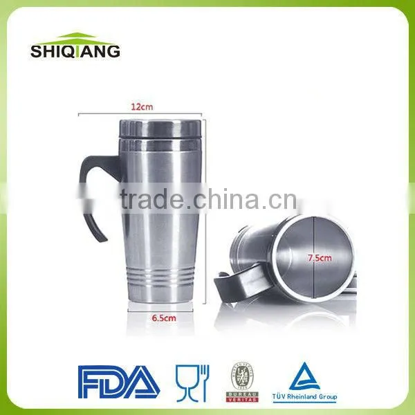 450ml atlasware double wall stainless steel thermal travel coffee mugs with plastic handle and streak thermos bottles