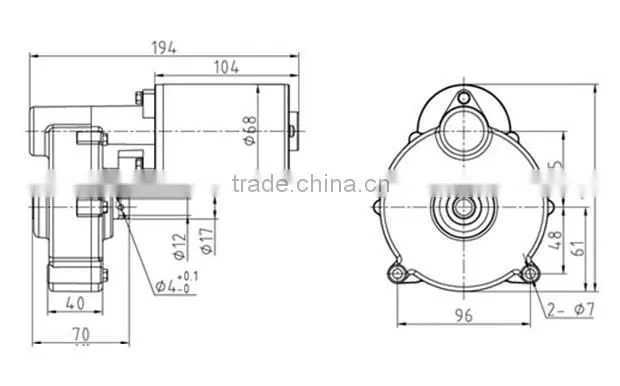 Hot dc micro worm gear motor for Golf Trolley Model ZY6812GZ