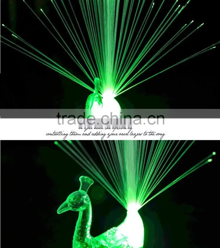 Custom Design Peacock Finger Ring,Led Finger Light, Fiber Optic Light Party Decoration