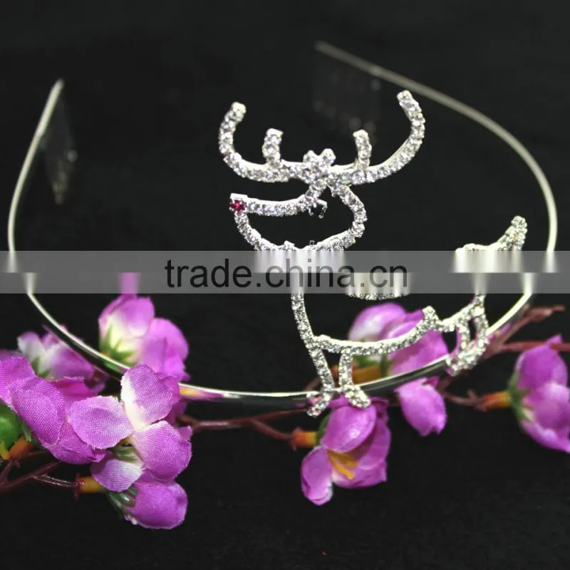 2015 Newest cute animal crystal pageant crown Beautiful hair accessory bridal tiara