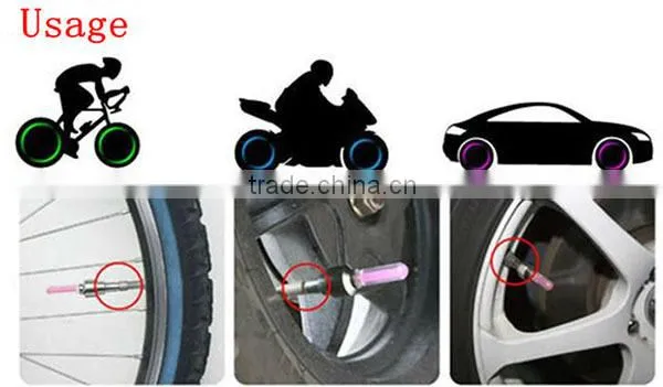 LED Flash Tyre Light Wheel Valve Stem Cap Lamp Car Wheel Light