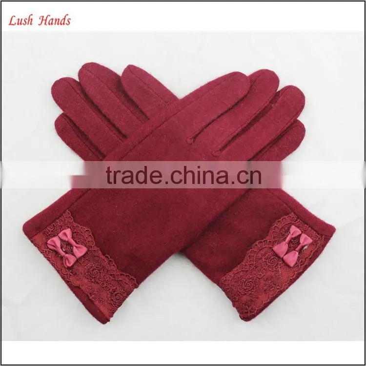 ladies winter fashion dress gloves thin woolen gloves touch screen hand gloves