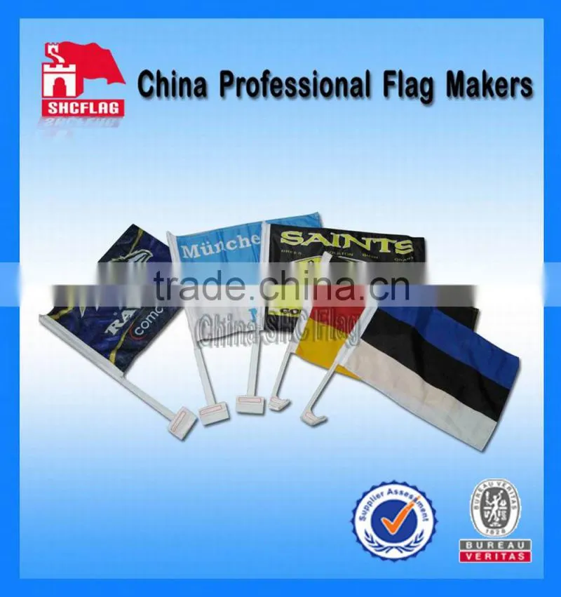 White plastic car window flag poles advertising car flag No MOQ