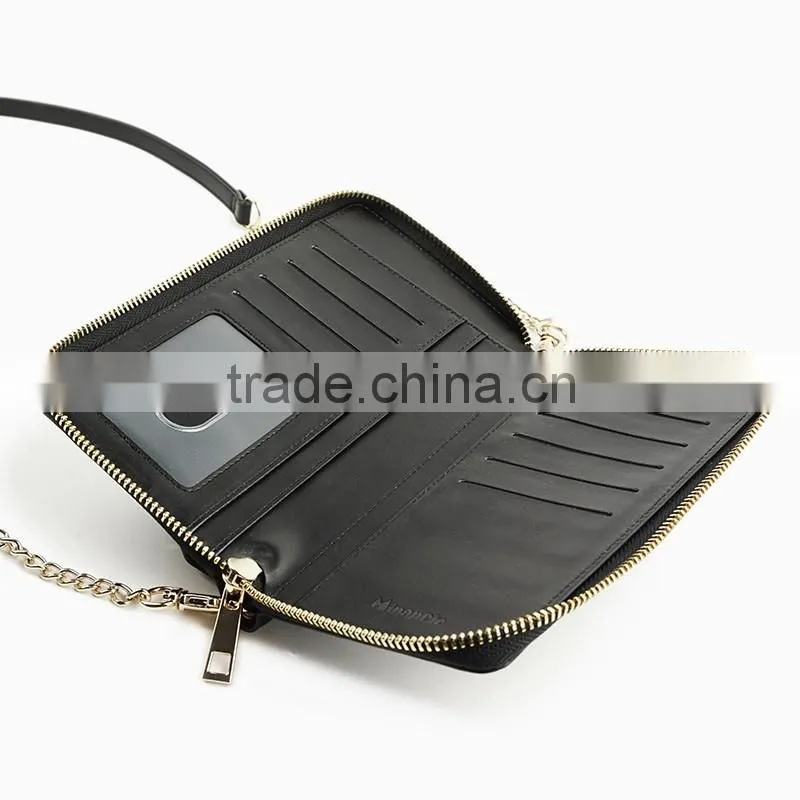New Arrival Mobile Case for Iphone 6 Plus,Women Wallet Case with Shoulder Strap