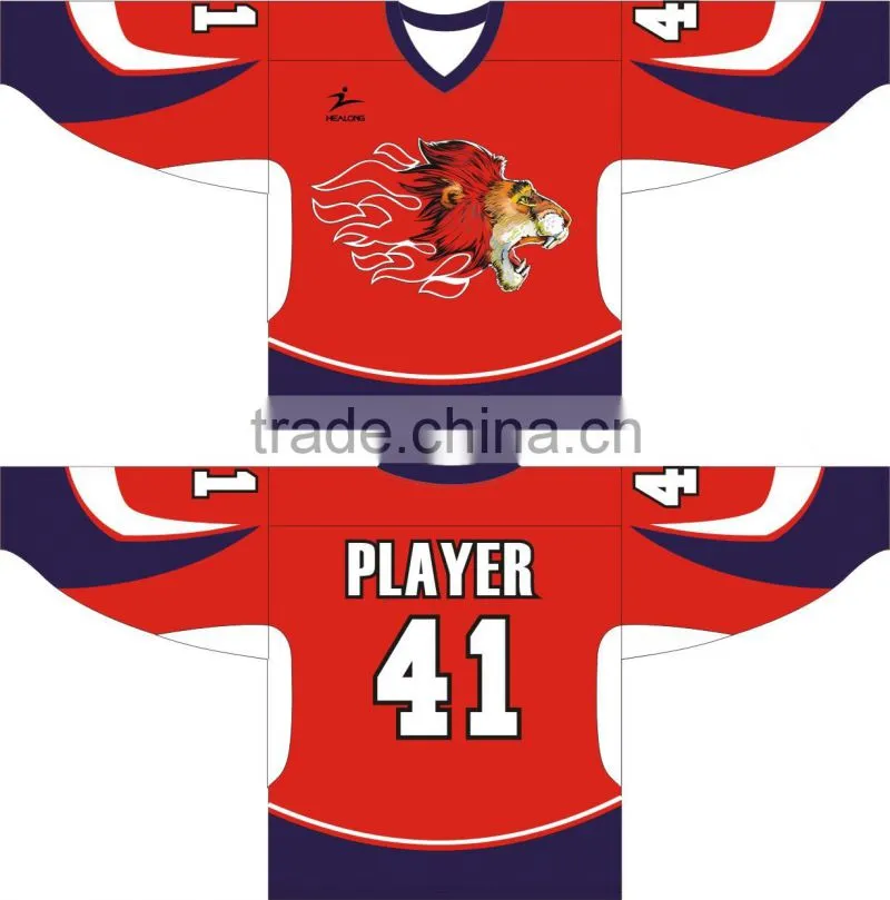 Full Sublimation Printing Customized Ice Hockey Top