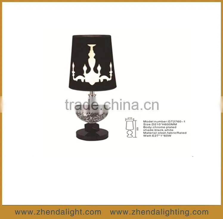 silver vase shape metal led table lamp with classic pvc shade