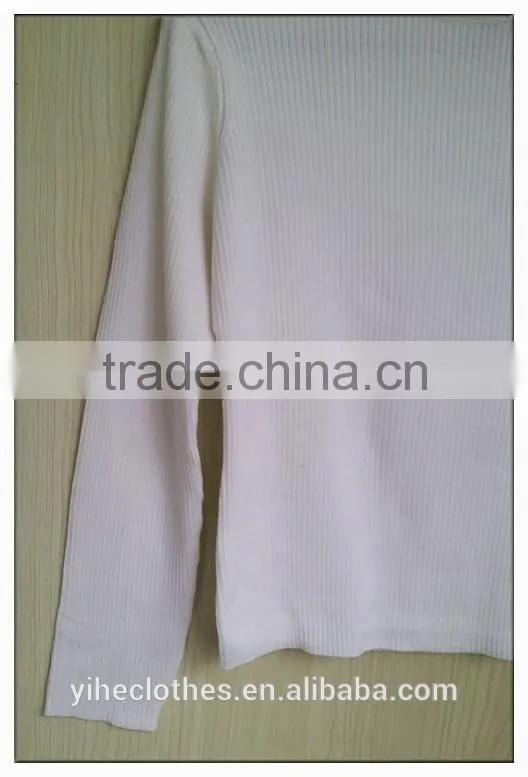 Vintage white long sleeve women's turtleneck sweater simple sweater pullover