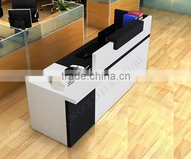 Modern wood half round glass top reception desk (SZ-RT007)